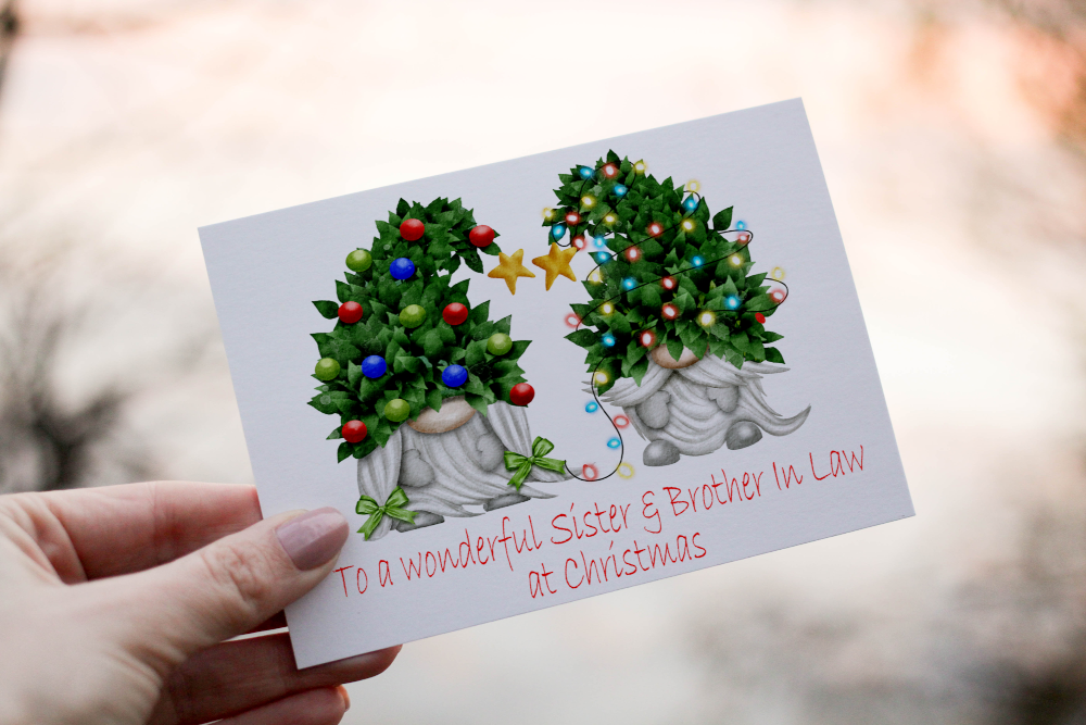 Wonderful Sister & Brother In Law Gnome Christmas Card - Click Image to Close